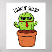 Een blik op Sharp Funny Cactus Pun Poster (Voorkant)