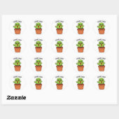 Een blik op Sharp Funny Cactus Pun Ronde Sticker (Vel)