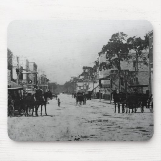 Een blik op West op Flagler Street Muismat (Voorkant)