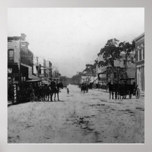 Een blik op West op Flagler Street Poster