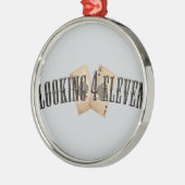 Een blik van 4 elf Logo Metalen Ornament (Links)