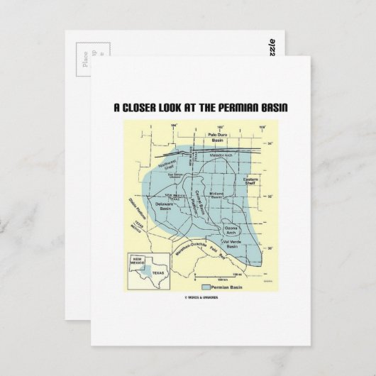 Een blik van dichtbij op het Permiaanse bekken (ka Briefkaart (Voorkant / Achterkant)