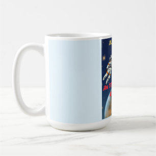Een blik vanuit de ruimte, terwijl de wereld brand koffiemok