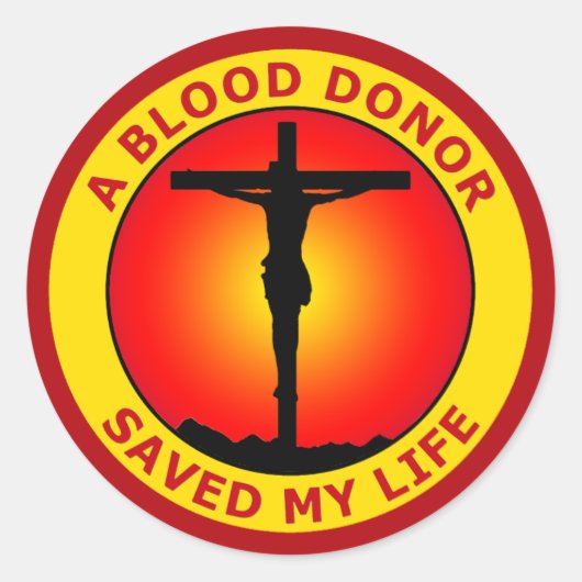 EEN BLOEDDONOR HEEFT MIJN LEVEN BEWAARD RONDE STICKER (Voorkant)