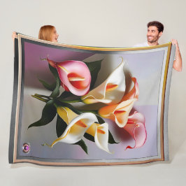 Een bloei van Calla lelies in pastelkleuren Fleece Deken