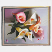 Een bloei van Calla lelies in pastelkleuren Fleece Deken (Voorkant (Horizontaal))