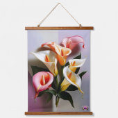 Een bloei van Calla lelies in pastelkleuren Hangend Wandkleed (Voorkant)