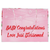 Een bloei van nieuw leven liefde bloeide gewoon op groot cadeauzakje (Achterkant)