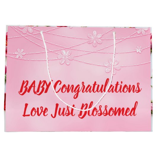 Een bloei van nieuw leven liefde bloeide gewoon op groot cadeauzakje (Achterkant)