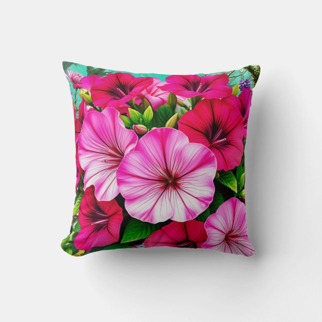 Een bloeiend bloemenboeket kussen (Voorkant)