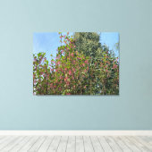 Een bloeiend Californië: Roze currant Canvas Afdruk (Insitu (Houten vloer))
