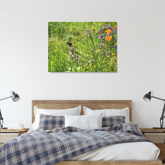 Een bloeiend Californië: Wildbloemen Canvas Afdruk (Insitu (Slaapkamer))