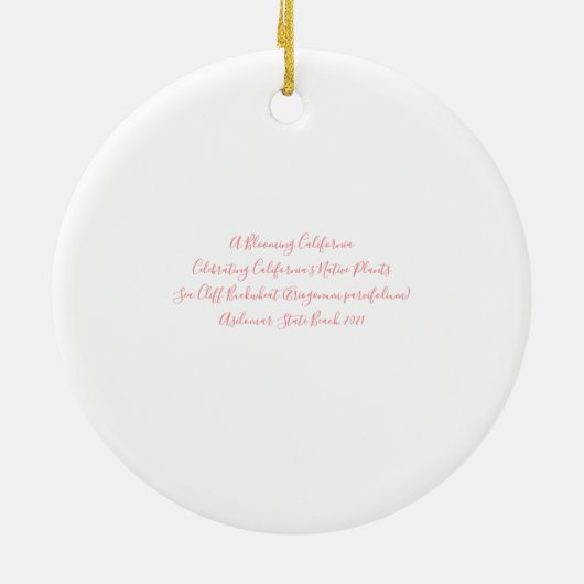 Een bloeiend Californië: Zee Cliff Buckwheat Keramisch Ornament (Achterkant)