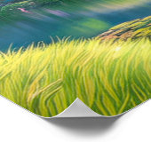 Een bloeiende Haven door de gloeiende boom Poster (Hoek)