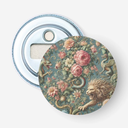 Een bloeiende mythos - mythisch Victoriaans ontwer Button Flesopener (Voorkant)