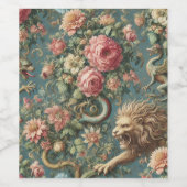 Een bloeiende mythos - mythisch Victoriaans ontwer Wijn Etiket (Enkel label)