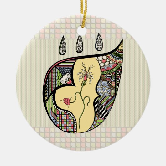 Een bloem binnen een ornament (Voorkant)