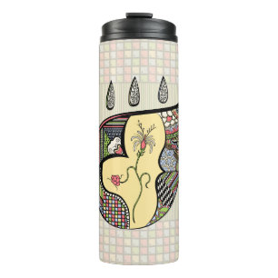Een Bloem Binnen Thermische Tumbler Thermosbeker