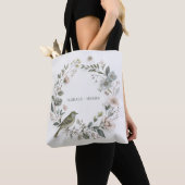 Een  bloem en een vogeltje tote bag (Dichtbij)