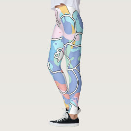 Een bloem gemaakt van verf vlekken leggings