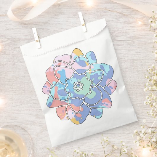 Een bloem gemaakt van verfvlekken bedankzakje (Geknipt)