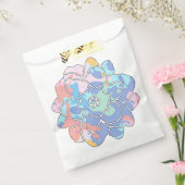 Een bloem gemaakt van verfvlekken bedankzakje (Gezegeld)