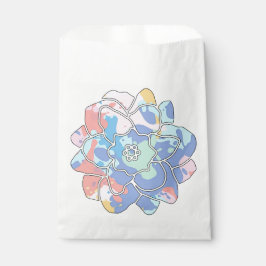 Een bloem gemaakt van verfvlekken bedankzakje