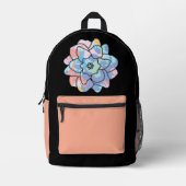 Een bloem gemaakt van verfvlekken bedrukte rugzak (Voorkant)