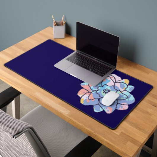 Een bloem gemaakt van verfvlekken bureaumat (Kantoor 2)