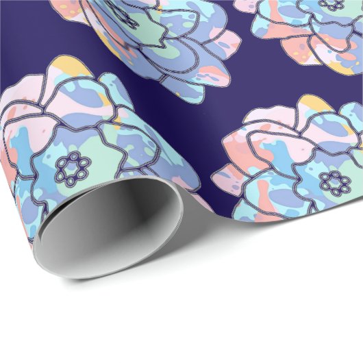 Een bloem gemaakt van verfvlekken cadeaupapier (Rol Hoek)