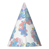 Een bloem gemaakt van verfvlekken feesthoedjes (Achterkant)