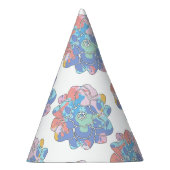 Een bloem gemaakt van verfvlekken feesthoedjes (Rechts)