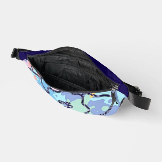 Een bloem gemaakt van verfvlekken heuptasje (Open)