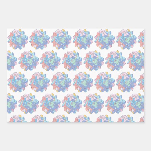 Een bloem gemaakt van verfvlekken inpakpapier vel (Voorkant 3)