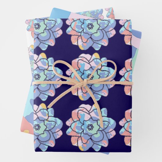 Een bloem gemaakt van verfvlekken inpakpapier vel (In situ)