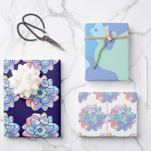 Een bloem gemaakt van verfvlekken inpakpapier vel (Voorkant)