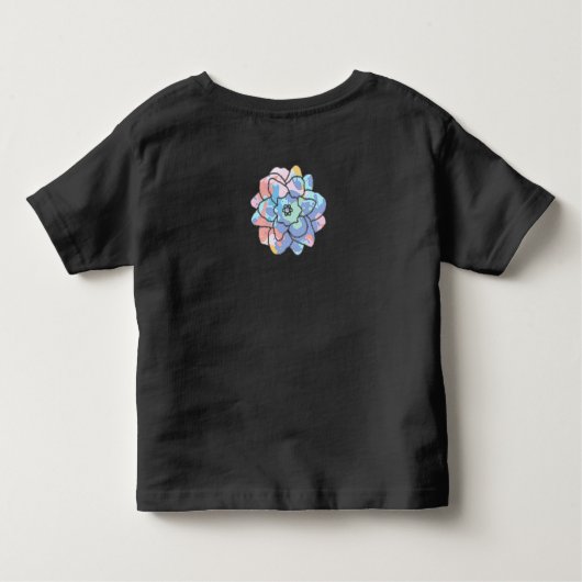Een bloem gemaakt van verfvlekken kinder shirts (Achterkant)