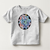 Een bloem gemaakt van verfvlekken kinder shirts (Voorkant)