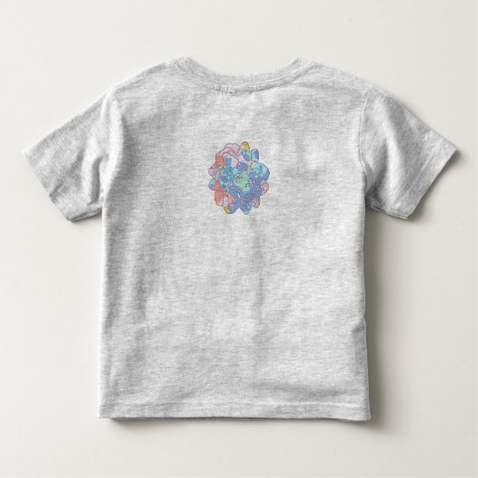 Een bloem gemaakt van verfvlekken kinder shirts (Achterkant)