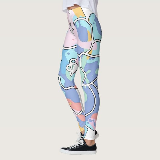 Een bloem gemaakt van verfvlekken leggings (Links)