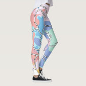 Een bloem gemaakt van verfvlekken leggings (Rechts)