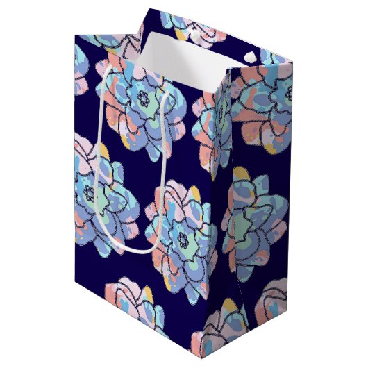 Een bloem gemaakt van verfvlekken medium cadeauzakje (Voorkant Gekanteld)