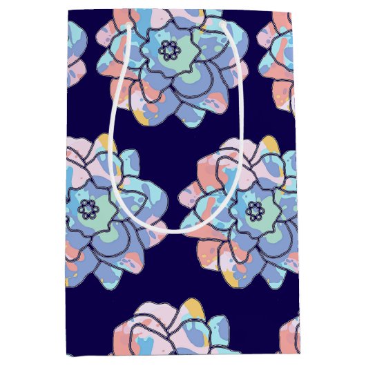 Een bloem gemaakt van verfvlekken medium cadeauzakje (Voorkant)