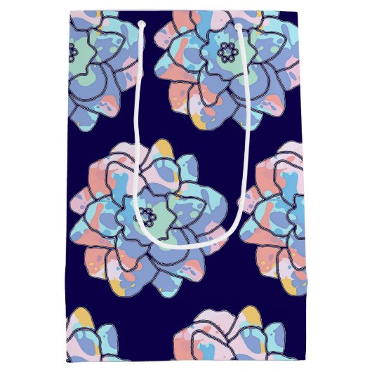 Een bloem gemaakt van verfvlekken medium cadeauzakje (Achterkant)