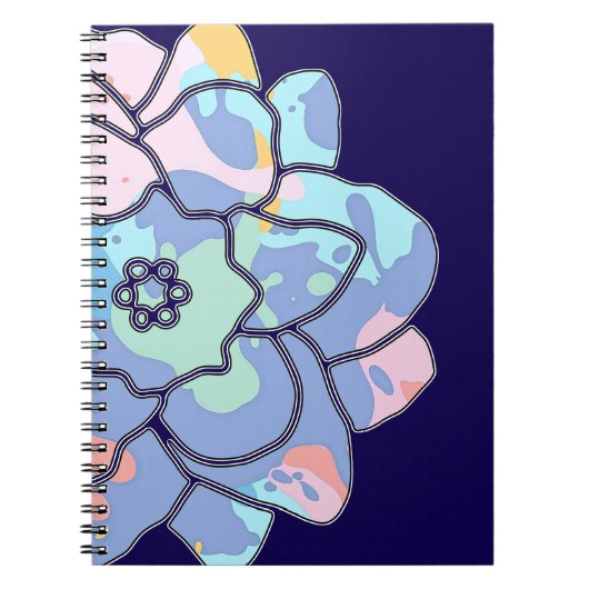 Een bloem gemaakt van verfvlekken notitieboek (Voorkant)