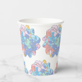 Een bloem gemaakt van verfvlekken papieren bekers (Voorkant)