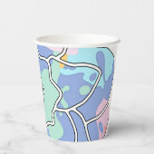 Een bloem gemaakt van verfvlekken papieren bekers (Achterkant)