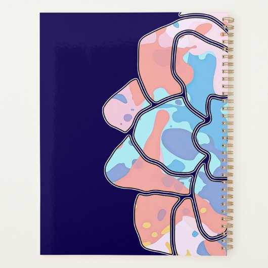 Een bloem gemaakt van verfvlekken planner (Achterkant)