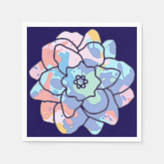 Een bloem gemaakt van verfvlekken servet (Voorkant)