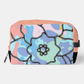 Een bloem gemaakt van verfvlekken toilettasje (Achterkant)